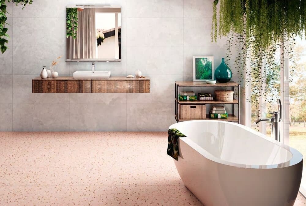 Carrelage Terrazzo série South pink natural 60x60