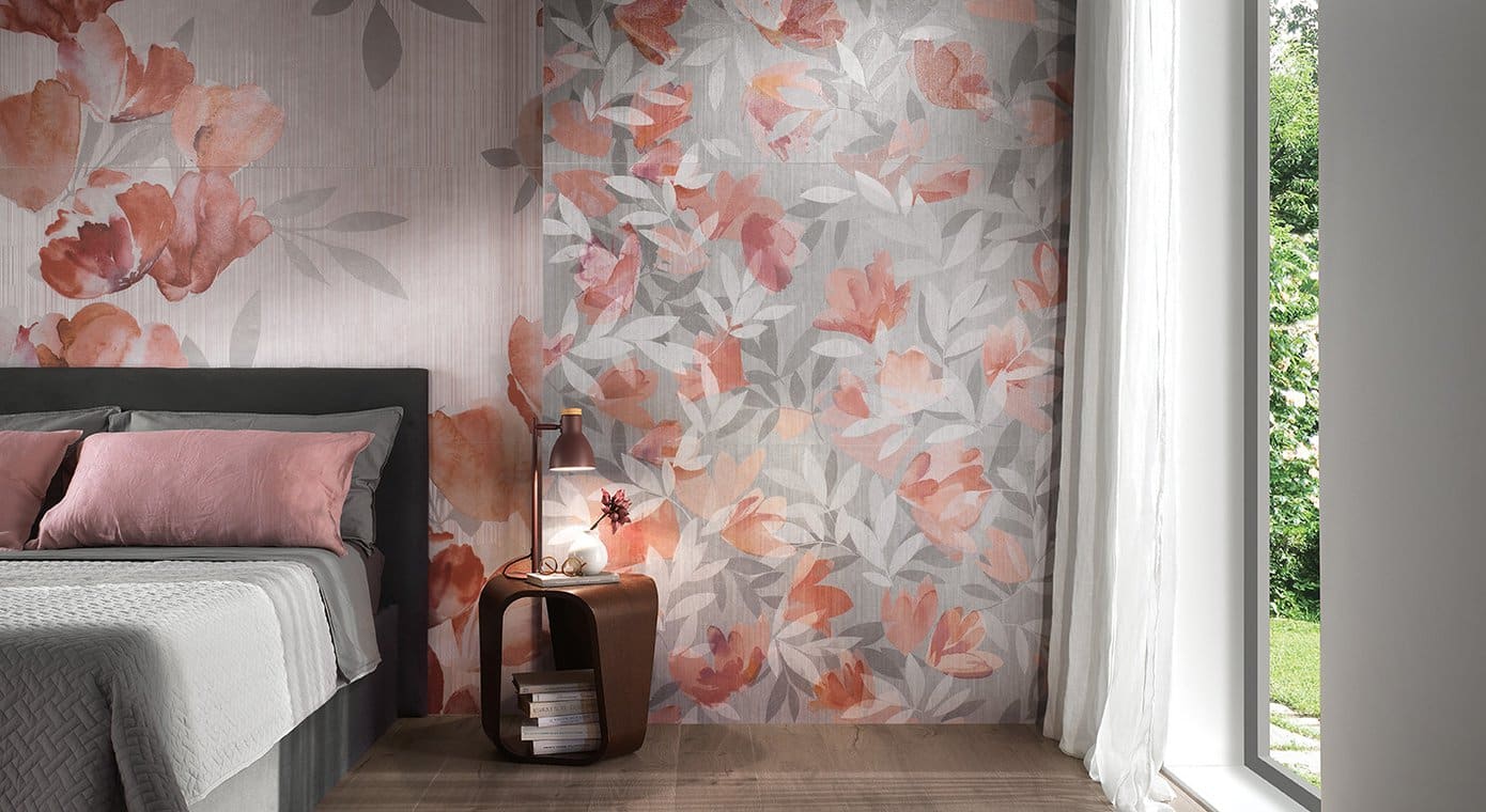 Carrelage décor série Mur flower soft insert mix 3 - 80x160