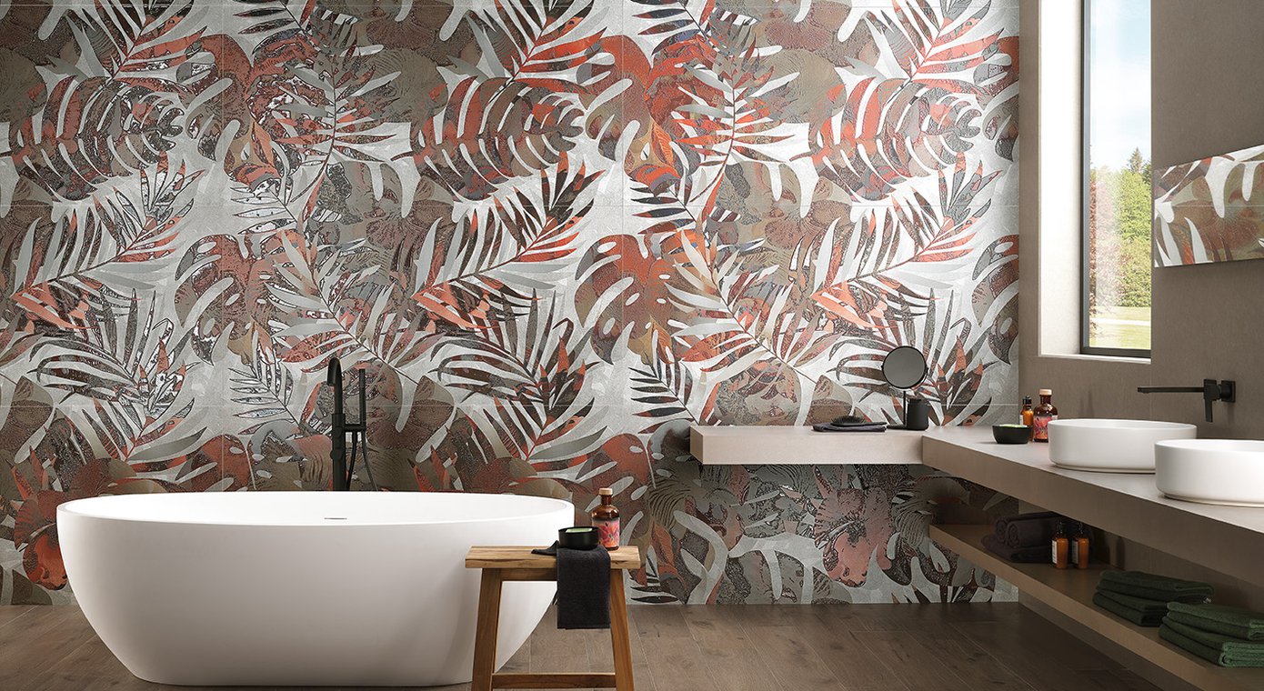 Carrelage décor série Mur tropic ibisco - 80x160