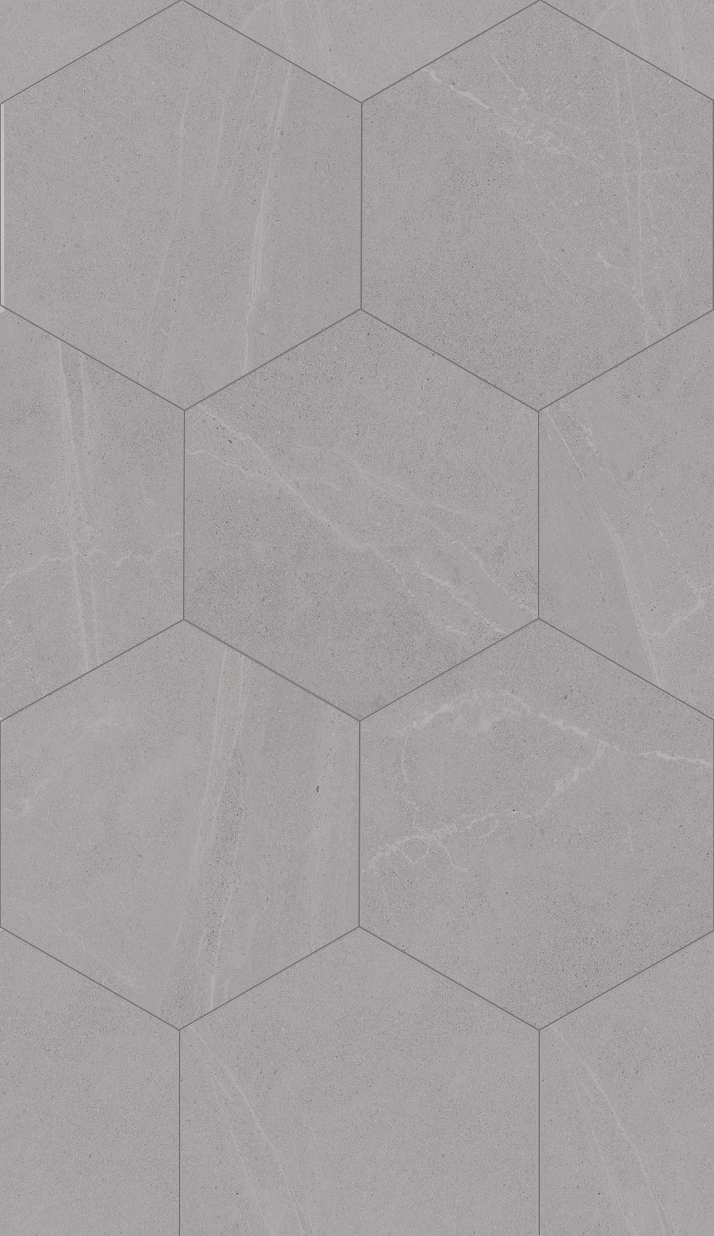 Carrelage grand hexagone série La Seine - Gris 51.9x59.9